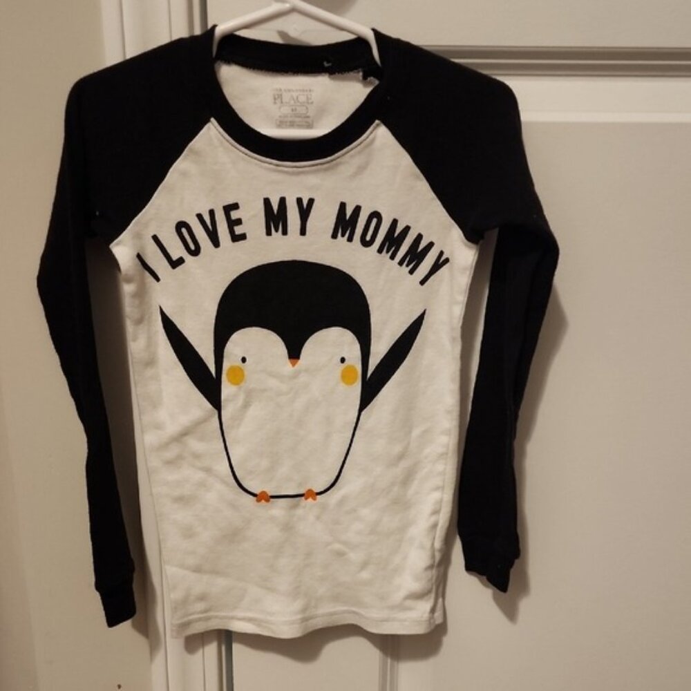The Children's Place Black and White Penguin Long Sleeve Tee Size 5T